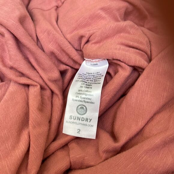 Sundry Bodycon Lantern Long Sleeve Stretch Faded Rose Mini Stretchy Dress Sz Sm - Picture 8 of 10